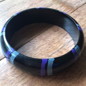 Black wooden bangle bracelet